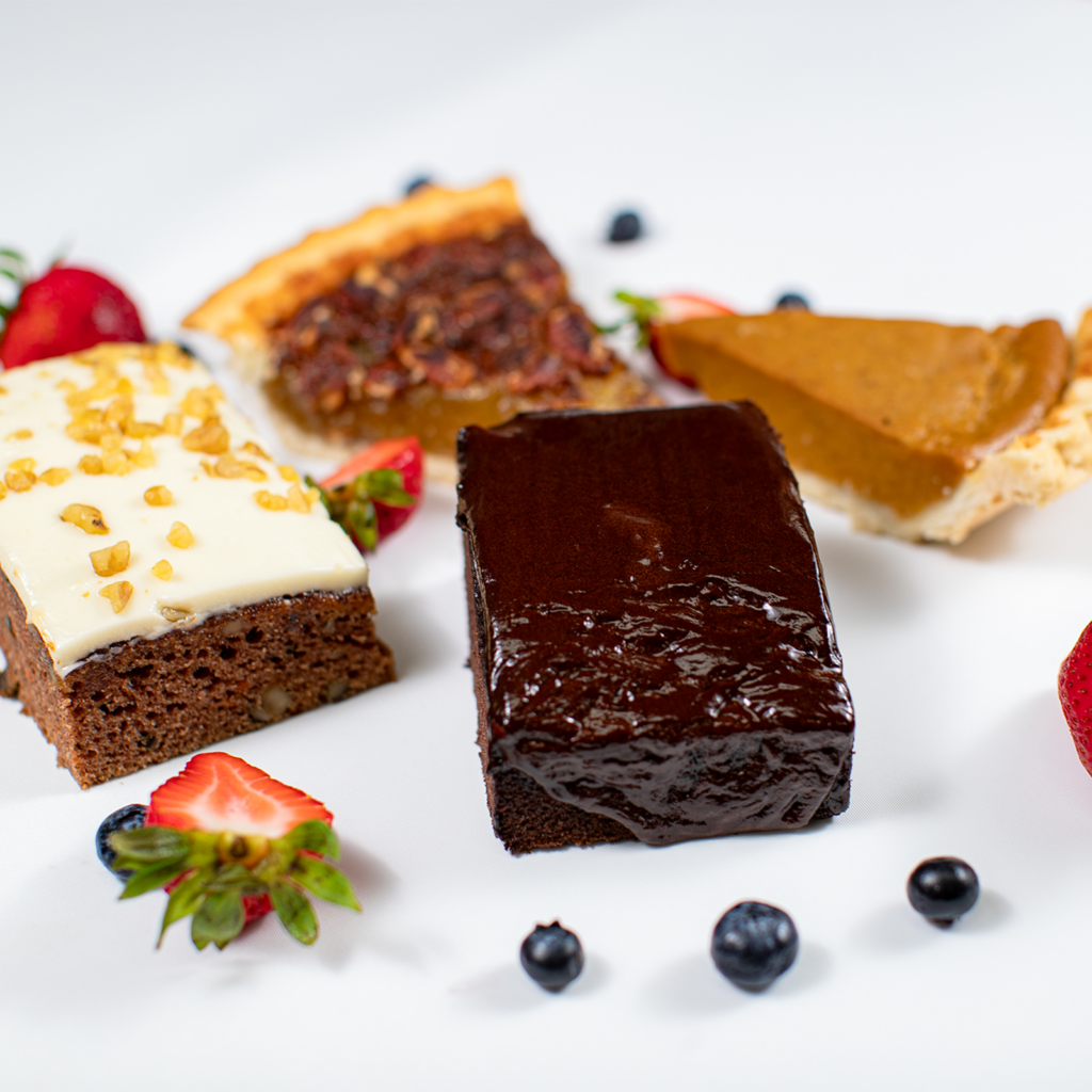 A collection of different desserts