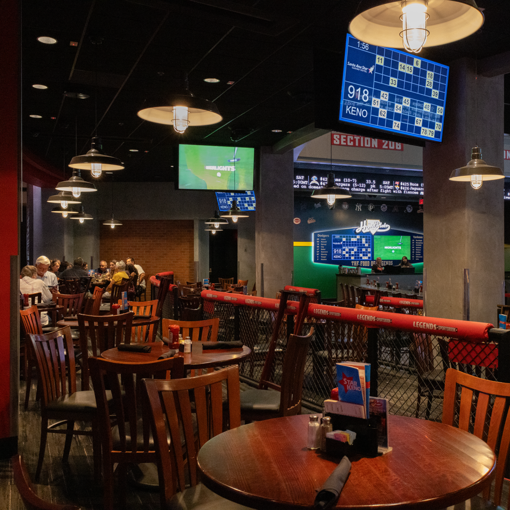 Wide shot of a dining room