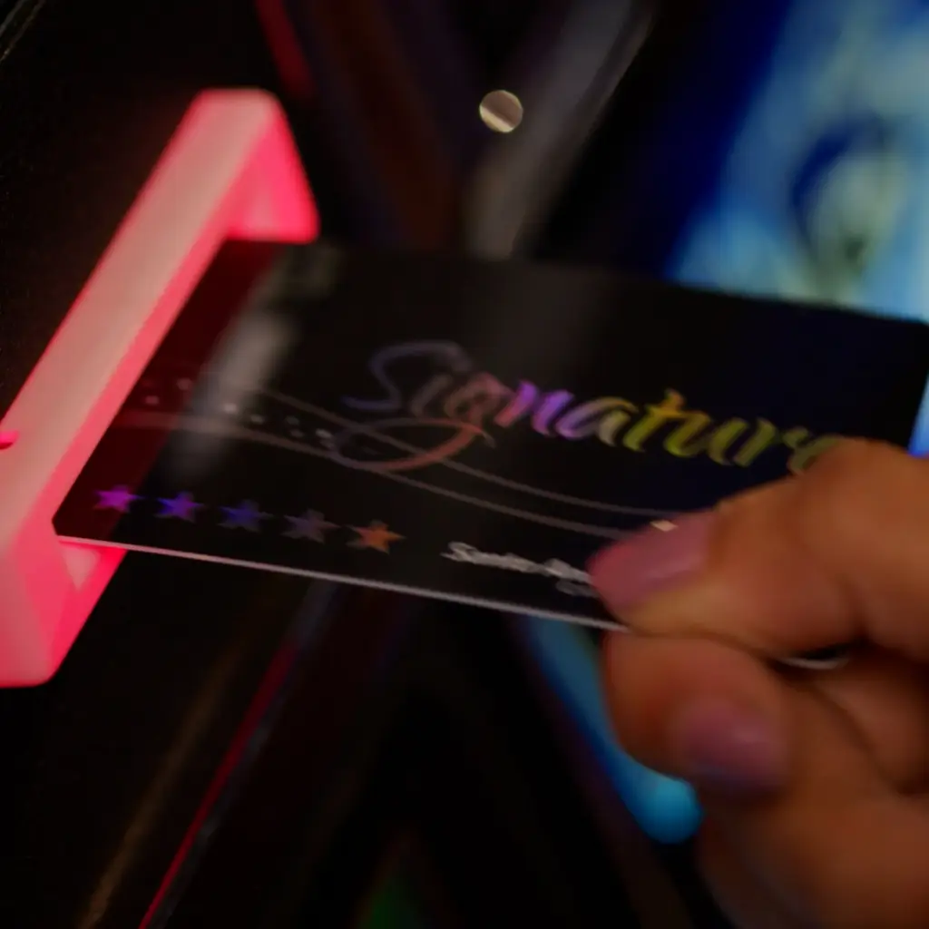 Close up of a Signature Players Card